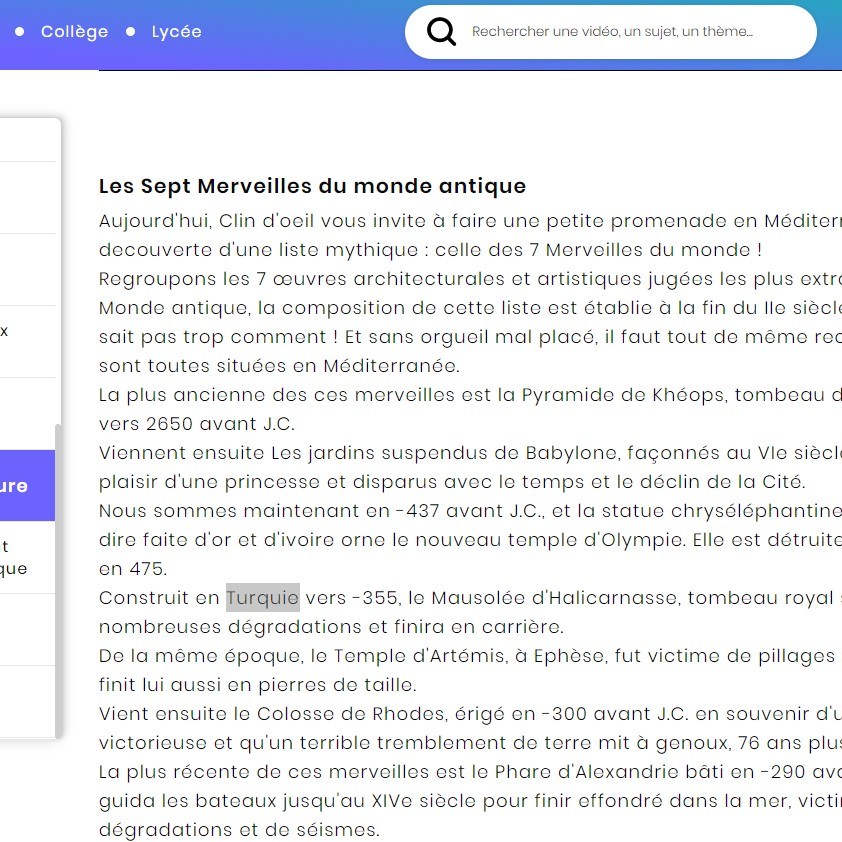 Anachronisme sur la Turquie, Lumni.fr, France Télévisions Éducation nationale